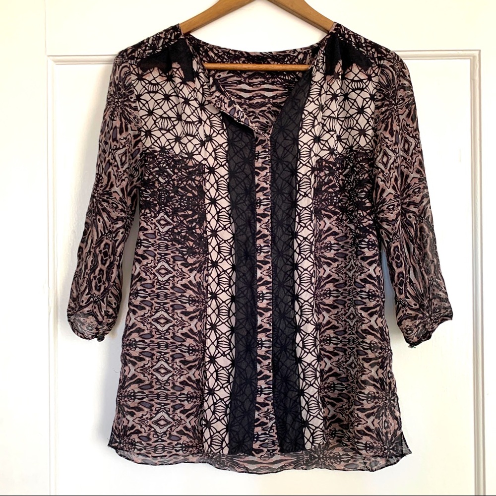 SILK Beautiful Abstract Blouse Top Tibi 6
